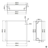 Crosswater Shower Niche Crosswater Square Shower Niche with LED - 305 x 305 x 80mm for Stud Walls