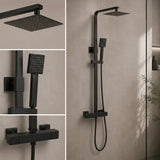Aquarius Bathrooms Exposed Shower Set Aquarius RainLux Eco Square Adjustable Exposed Bar Shower System