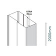Merlyn Extension Profile Merlyn Ionic Essence Frameless Extension profile for Hinged Shower Door and Inline Panel