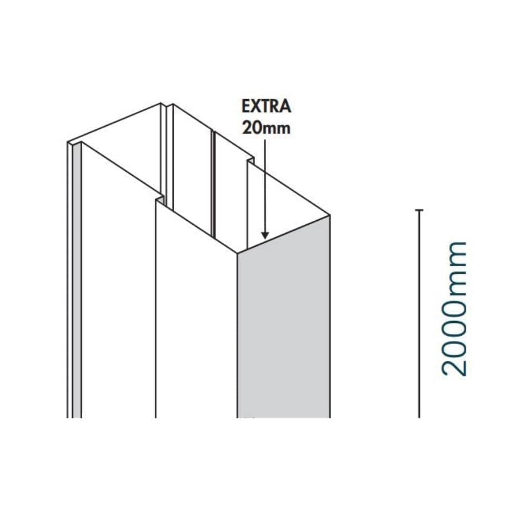 Merlyn Extension Profile Merlyn Ionic Essence Frameless Extension profile for Hinged Shower Door and Inline Panel
