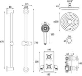 Heritage Concealed Shower Set Heritage Salcombe Concealed Thermostatic Shower Valve with Fixed Head and Flexible Rise Set