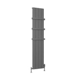 Eastbrook Panel Radiator Eastbrook Peretti Straight Vertical Aluminium Radiator in Matt Anthracite