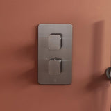 JTP Concealed Shower Valve Brushed Bronze JTP HIX 2 Outlet, 2 Handle Thermostatic Concealed Shower Valve