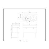 Burlington Chalfont 1000mm Wall Mounted Single Drawer Vanity Unit with Double Basin