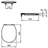 Ideal Standard Toilet Seat Ideal Standard Connect Air Soft Close, Quick Release Slimline Sandwich Toilet Seat