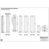 Eastbrook Panel Radiator Eastbrook Peretti Straight Vertical Aluminium Radiator in Matt Anthracite