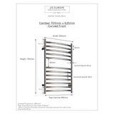 JIS Ladder Rail JIS Sussex Camber Vertical Stainless Steel Curved Heated Towel Rail