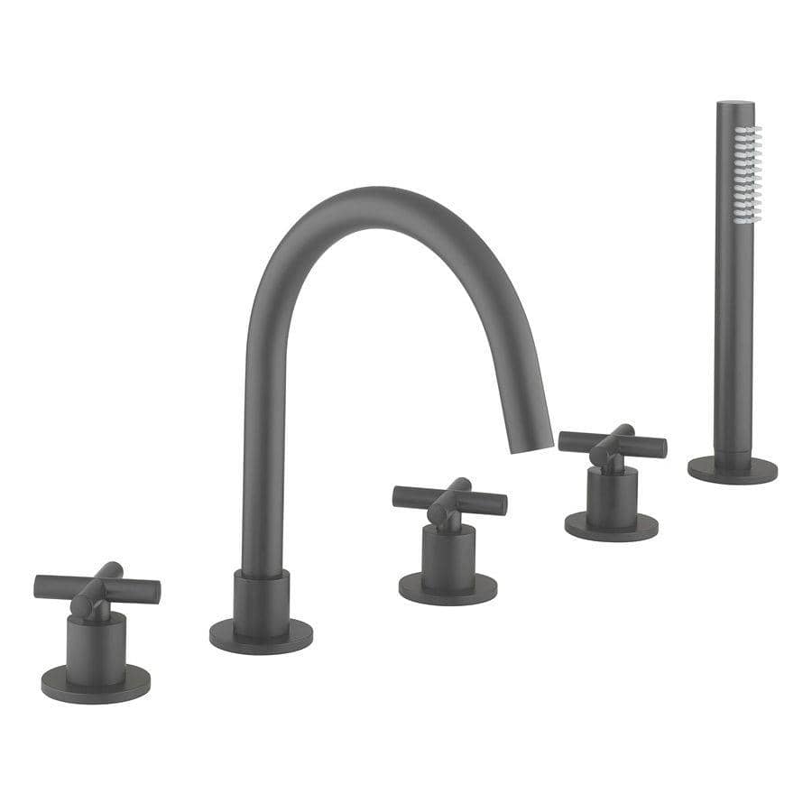 Crosswater 5 Tap Hole Bath Set Crosswater MPRO Crosshead 5 Hole Bath and Shower Mixer with Shower Set