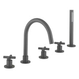 Crosswater 5 Tap Hole Bath Set Crosswater MPRO Crosshead 5 Hole Bath and Shower Mixer with Shower Set