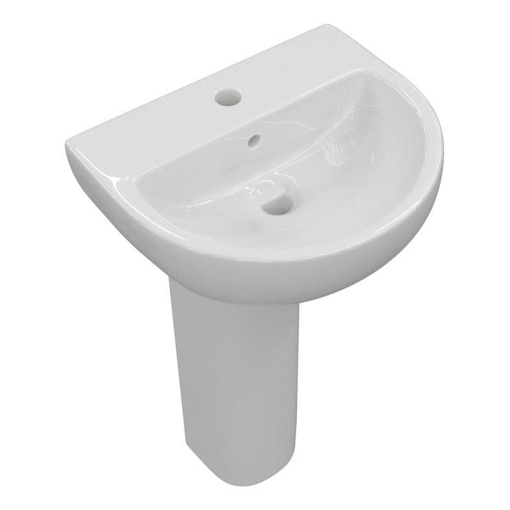 Aquarius Bathrooms Pedestal Basin Aquarius Willow 1 Tap Hole Basin with Full Pedestal
