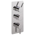Sagittarius Concealed Shower Valve Chrome Sagittarius Ergo Lever 3 Outlet, 3 Handle Concealed Thermostatic Shower Valve