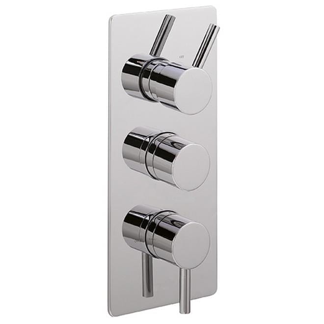 Sagittarius Concealed Shower Valve Chrome Sagittarius Ergo Lever 3 Outlet, 3 Handle Concealed Thermostatic Shower Valve