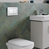 Geberit Flush Plate White Geberit Alpha Flush Plate with Square Buttons