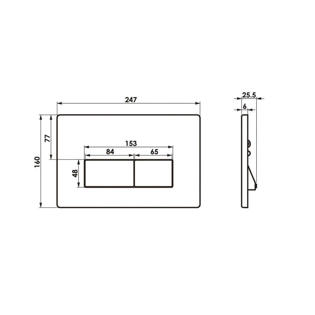 Saneux Flushe 2.0 Square Stainless Steel Flush Plate