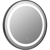 Aquarius Illuminated Mirror Matt Black Aquarius Cirq 600mm Round Front LED Mirror