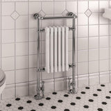 Eastbrook Inset Radiator Electric Only Eastbrook Isbourne Straight Vertical Traditional Radiator in Gloss White/Chrome