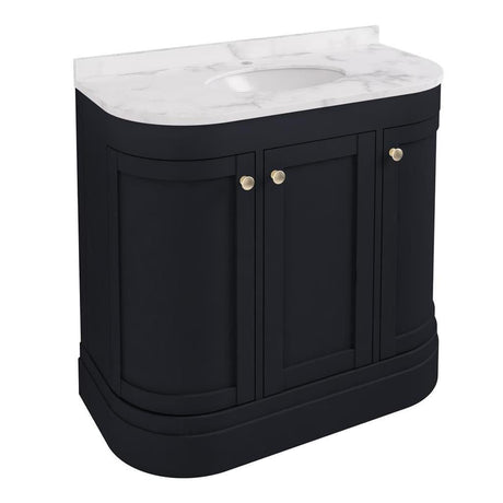 Eastbrook Floor Standing Vanity Unit Matt Anthracite / White Quartz Eastbrook Hardwick Traditional 900mm Floor Standing Vanity Unit with Basin