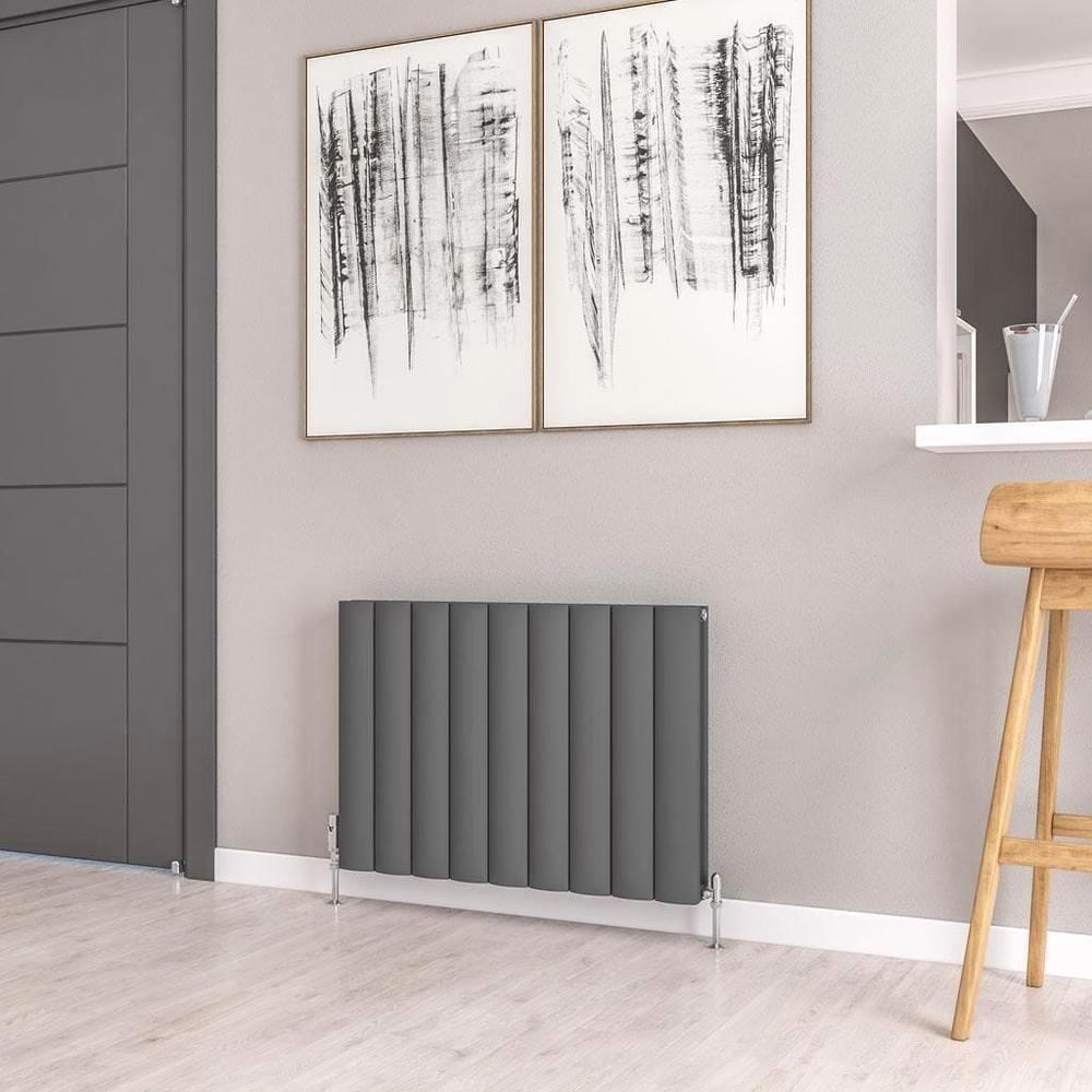 Eastbrook Panel Radiator 600 x 850 / Electric Only Eastbrook Guardia Straight Horizontal Aluminium in Matt Anthracite