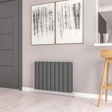 Eastbrook Panel Radiator 600 x 850 / Electric Only Eastbrook Guardia Straight Horizontal Aluminium in Matt Anthracite