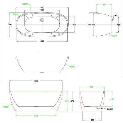 Imex Modern Freestanding Bath Imex Alma Slim Freestanding Bath