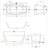 Imex Modern Freestanding Bath Imex Alma Slim Freestanding Bath