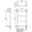 Vogue Traditional Towel Rails Dual Fuel Vogue Vintage Traditional Straight Towel Radiator - 750 x 475mm - Chrome