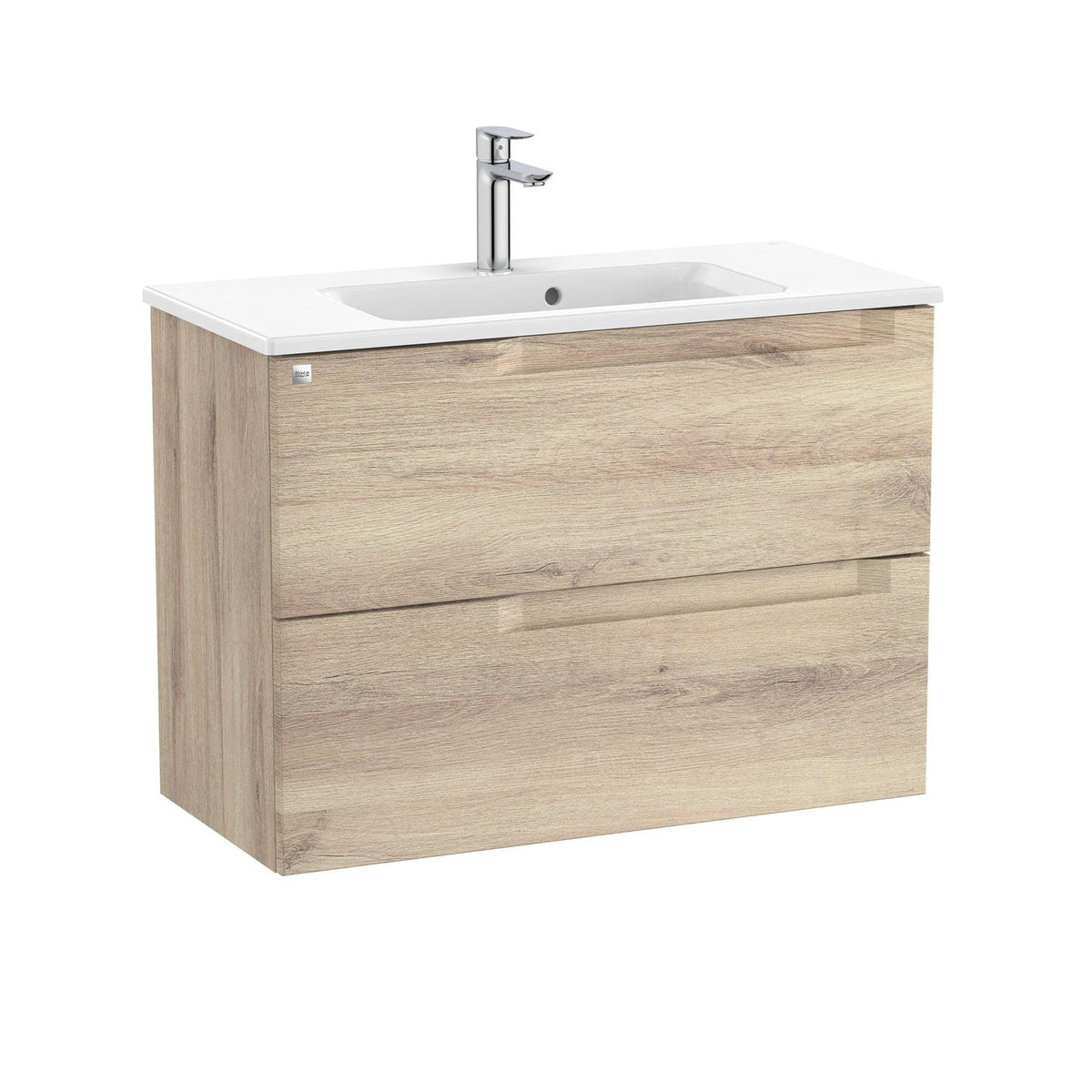 Roca Wall Mounted Vanity Unit Roca Aleyda Compact 800mm Wall Mounted Two Drawer Vanity Unit with Basin