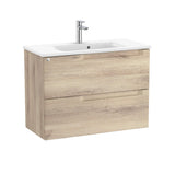 Roca Wall Mounted Vanity Unit Roca Aleyda Compact 800mm Wall Mounted Two Drawer Vanity Unit with Basin