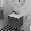 Imex Wall Mounted Vanity Unit Grey Marble Imex Alma Wall Mounted Single Drawer 500mm Vanity Unit with Basin