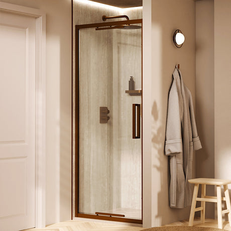 Crosswater Infold Shower Door Brushed Bronze / 2000 x 1000 Crosswater Asura 8mm Infold Shower Door