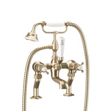 Crosswater Bath Shower Mixer Brushed Brass Crosswater Belgravia Crosshead Bath Shower Mixer with Shower Kit