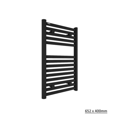 Tissino Ladder Rails 652 x 400 / Central Heating Tissino Hugo2 Designer Towel Radiator in Matt Black