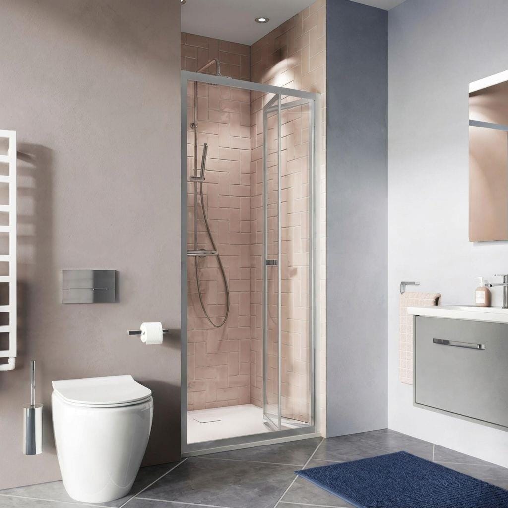 Crosswater Bi-Fold Shower Door Chrome / 800mm Crosswater Clear 6 Bifold Shower Door