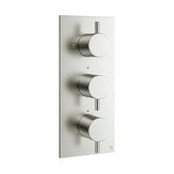 Crosswater Concealed Shower Valve Crosswater MPRO 2 Outlet, 3 Handle Portrait Concealed Thermostatic Shower Valve