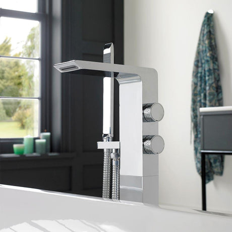 Vado Freestanding Bath Filler Chrome Vado Omika Floor Standing Bath Shower Mixer Tap with Shower Kit