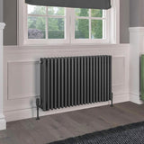 Eastbrook 600 x 1010 / Dual Fuel Eastbrook Rivassa Traditional 4 Column Radiator in Matt Anthracite