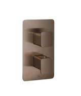JTP Concealed Shower Valve Brushed Bronze JTP HIX 1 Outlet, 2 Handle Thermostatic Concealed Shower Valve