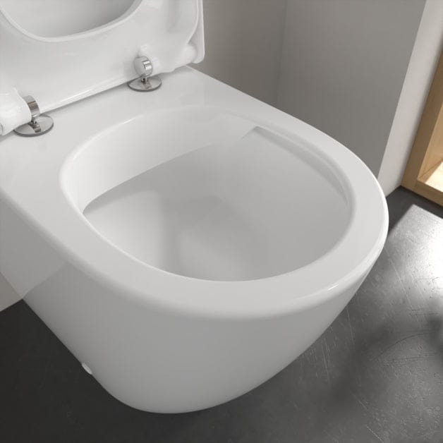 Villeroy & Boch Back to Wall Toilet Villeroy & Boch Subway 2.0 Rimless Back to Wall Toilet with Soft Close Seat