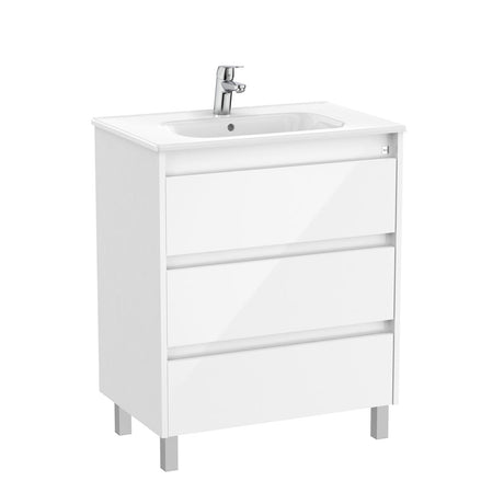 Roca Floor Standing Vanity Unit Roca Tenet 700mm Floor Standing Three Drawer Vanity Unit with Basin
