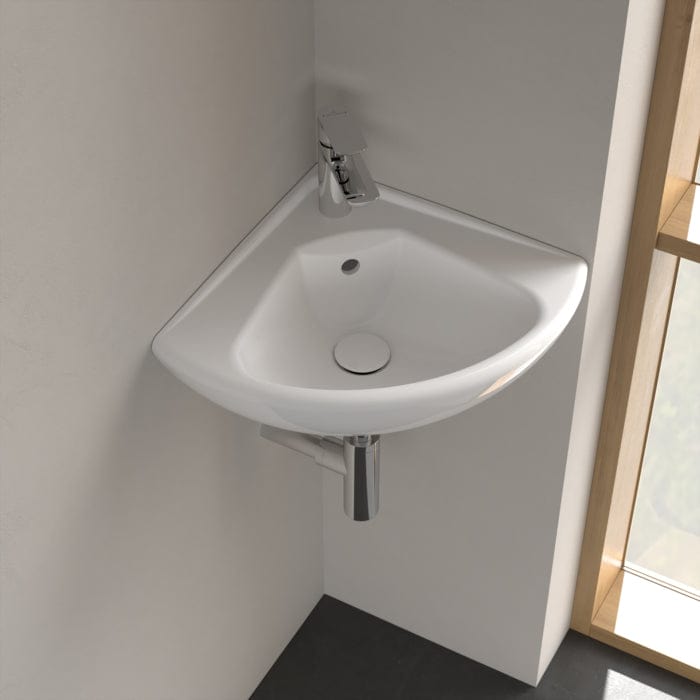 Villeroy & Boch Cloakroom Basin Villeroy & Boch O.novo 415mm Corner Cloakroom  Basin in White Alpin