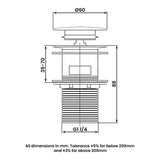 RAK Basin Waste RAK Universal Clicker Basin Waste in Chrome