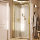 Crosswater Sliding Shower Door Brushed Brass / 2000 x 1200 Crosswater Asura 8mm Sliding Shower Door