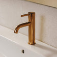 Roca Mono Basin Tap Rose Gold Roca Ona Basin Mixer Tap with Click Clack Waste and Cold Start