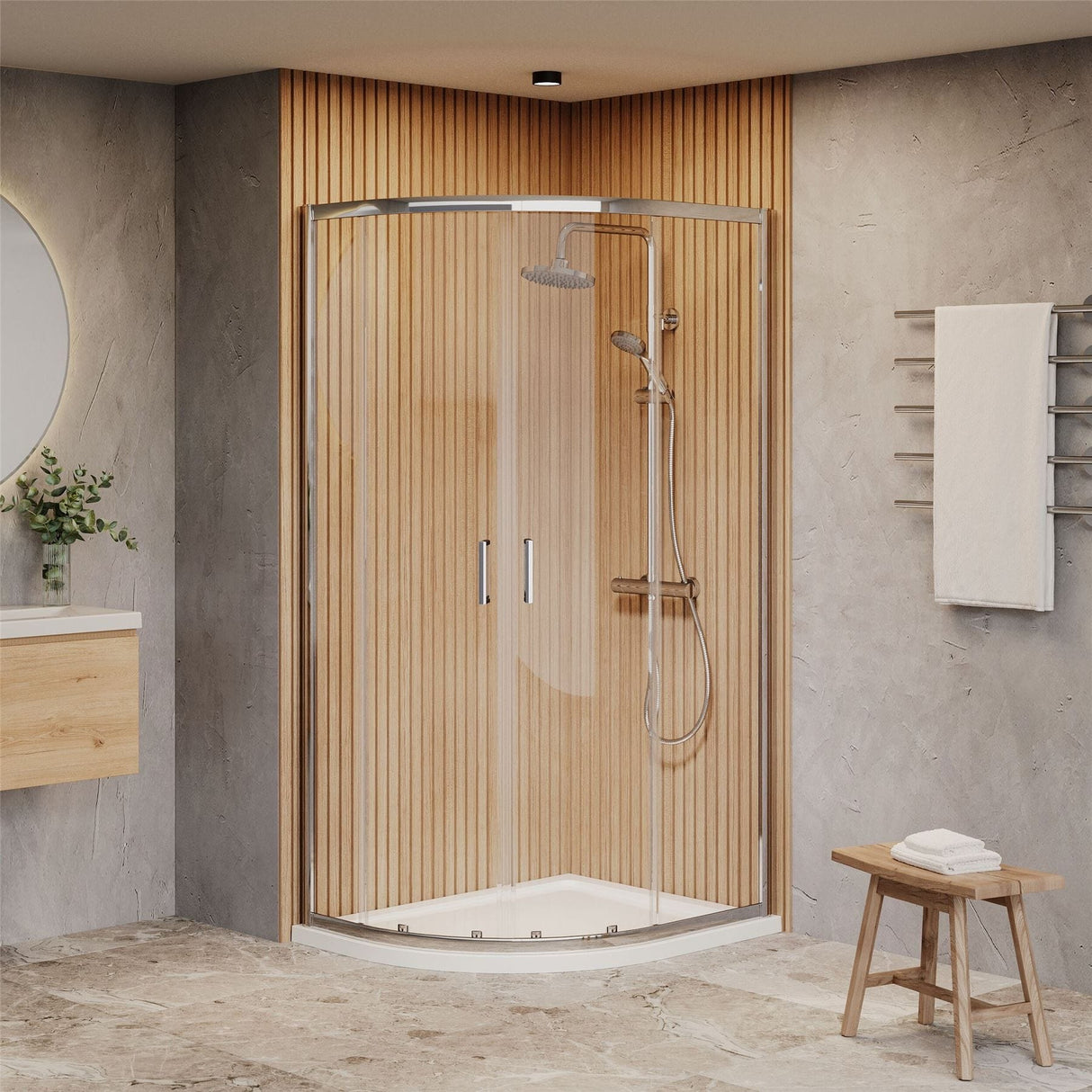 Aquarius Bathrooms Quadrant Shower Enclosure Chrome / 1200x800mm Aquarius Urbano 6mm Quadrant Shower Enclosure 1850mm