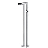 Flova Freestanding Bath Filler Flova Cascade Floor Standing Tall Bath Filler Tap in Diamond Chrome