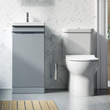 Saneux Close Coupled Toilet Saneux Air Open Back Close Coupled Rimless Toilet with Soft Close Seat