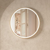 Crosswater Illuminated Mirror 600mm / Brushed Brass Crosswater Infinity Round Framed LED Illuminated Mirror