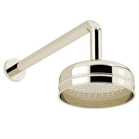 Heritage Fixed Shower Head Heritage Deluxe Fixed Round Shower Head and Arm in Vintage Gold
