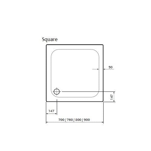 Aquarius Square Shower Tray Aquarius Pluvia 45mm Stone Resin Square Shower Tray