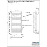 Eastbrook Ladder Rail Eastbrook Wendover Straight Heated Towel Rail in Brushed Brass